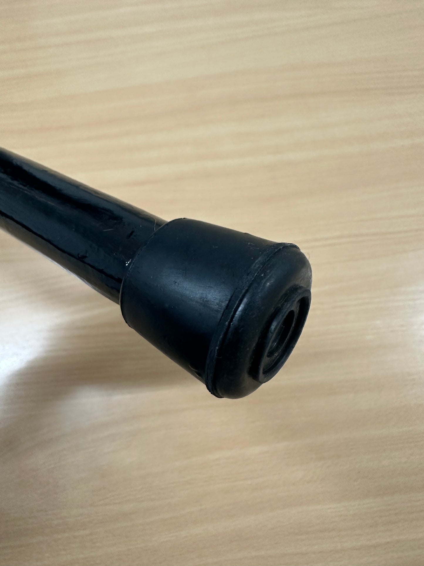 Black-Painted Twisted Hazel Walking Stick with Large Grip – 100cm