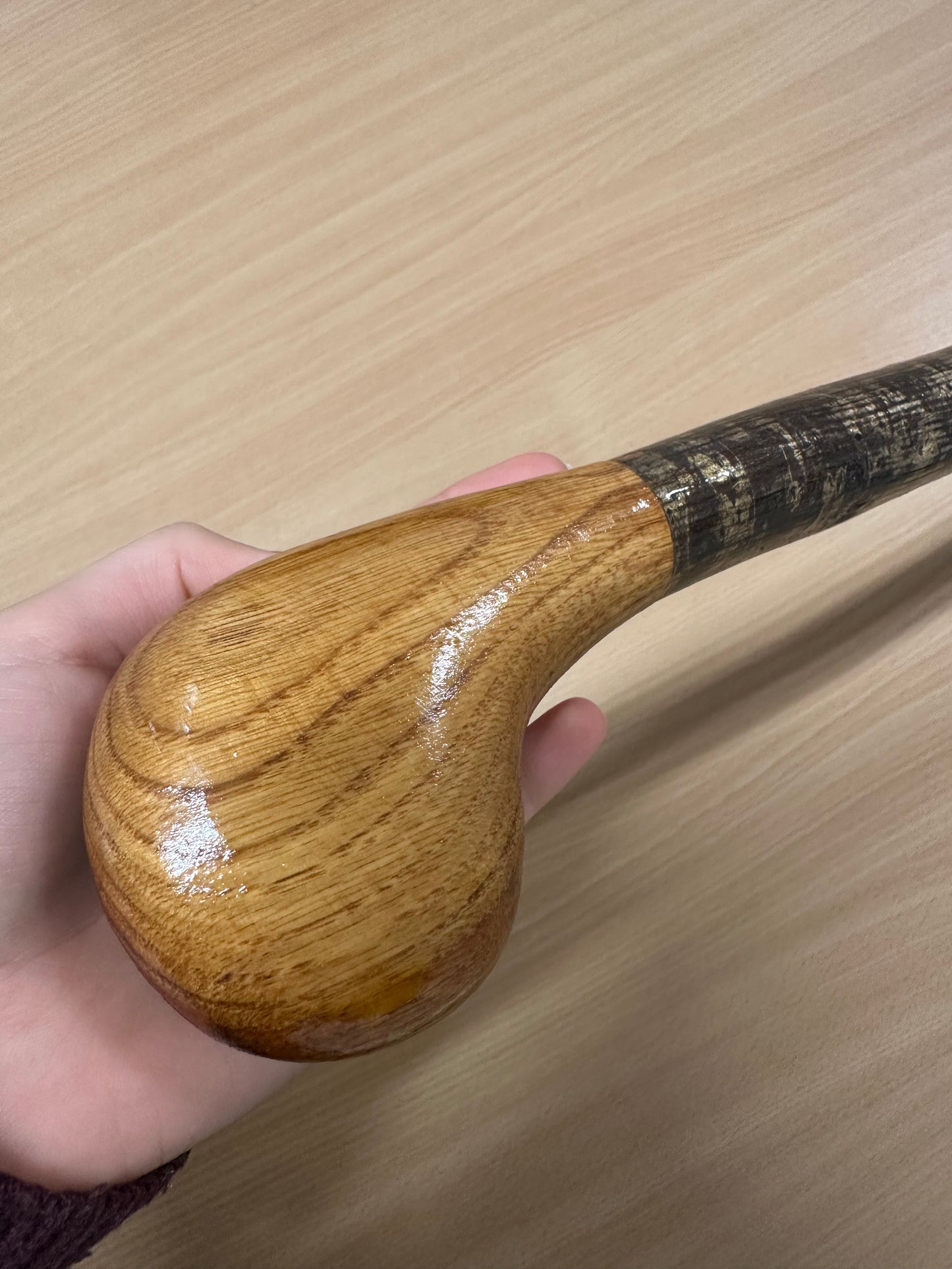 Two-Piece Hazel Walking Stick with Knob Handle – 100cm