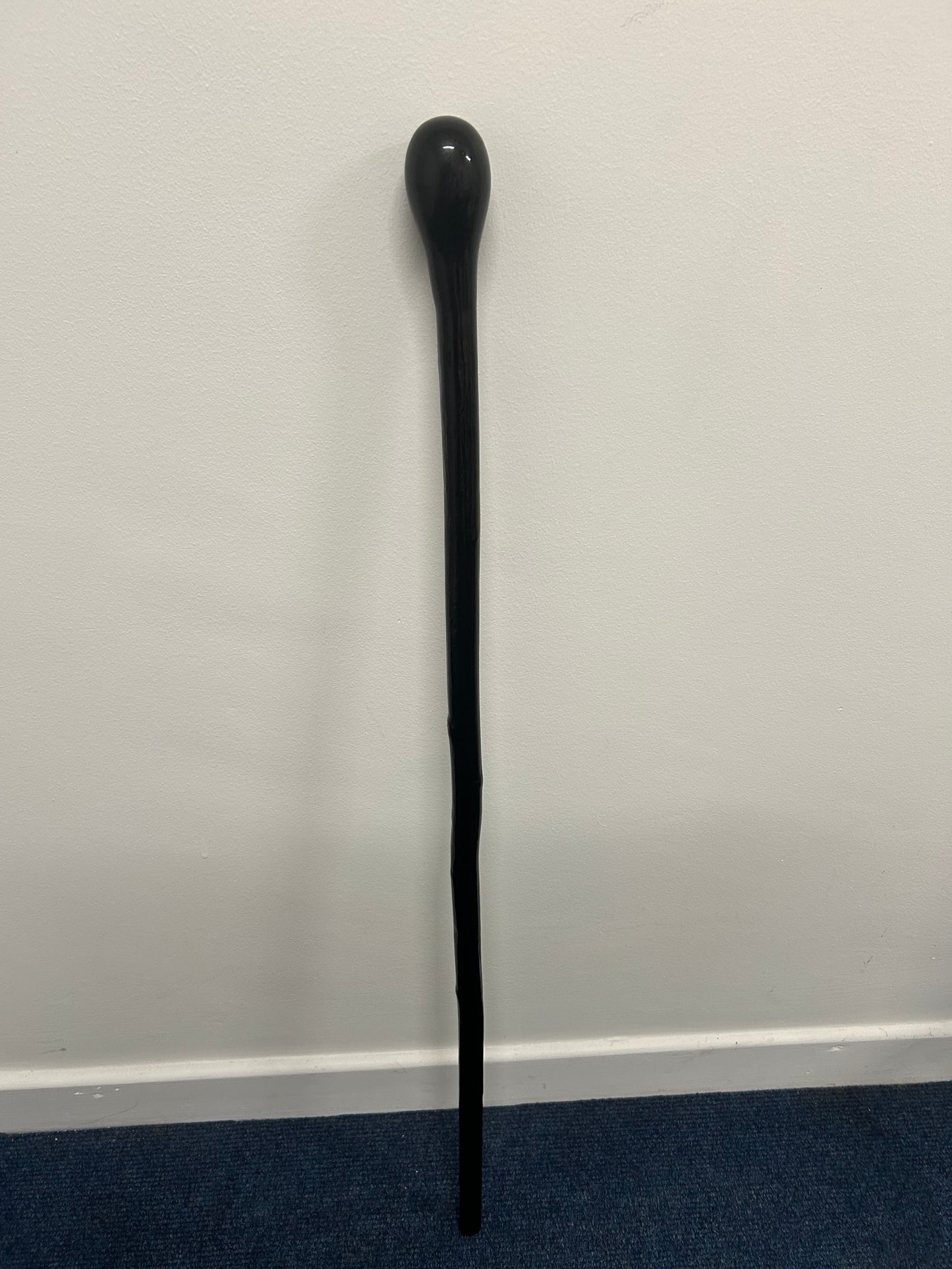 Black Painted Hazel Walking Stick with Bulb Head – 96cm