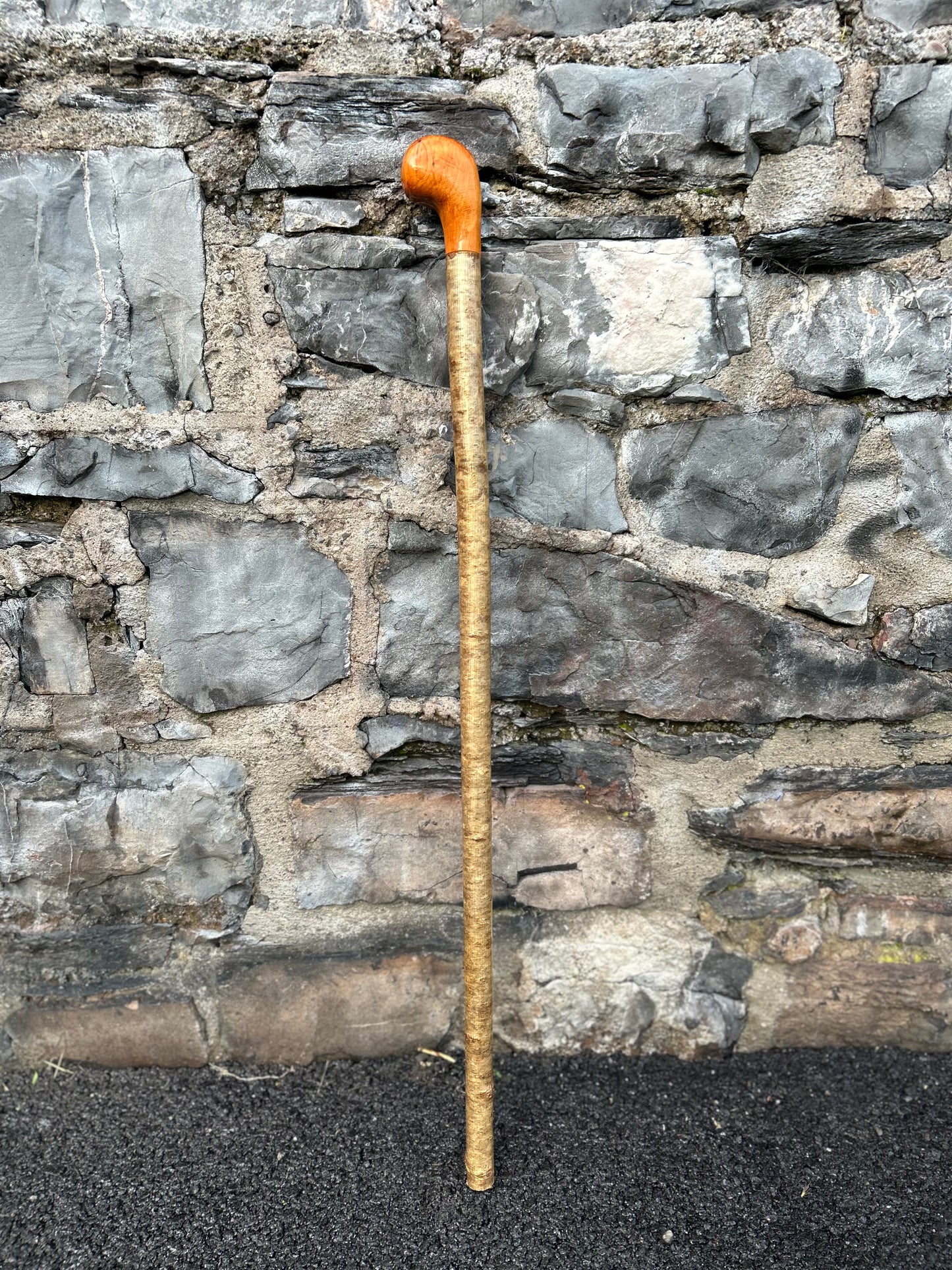 Two-Piece Hazel Walking Stick with Spalted Beech Head – 96 cm (37.8”)