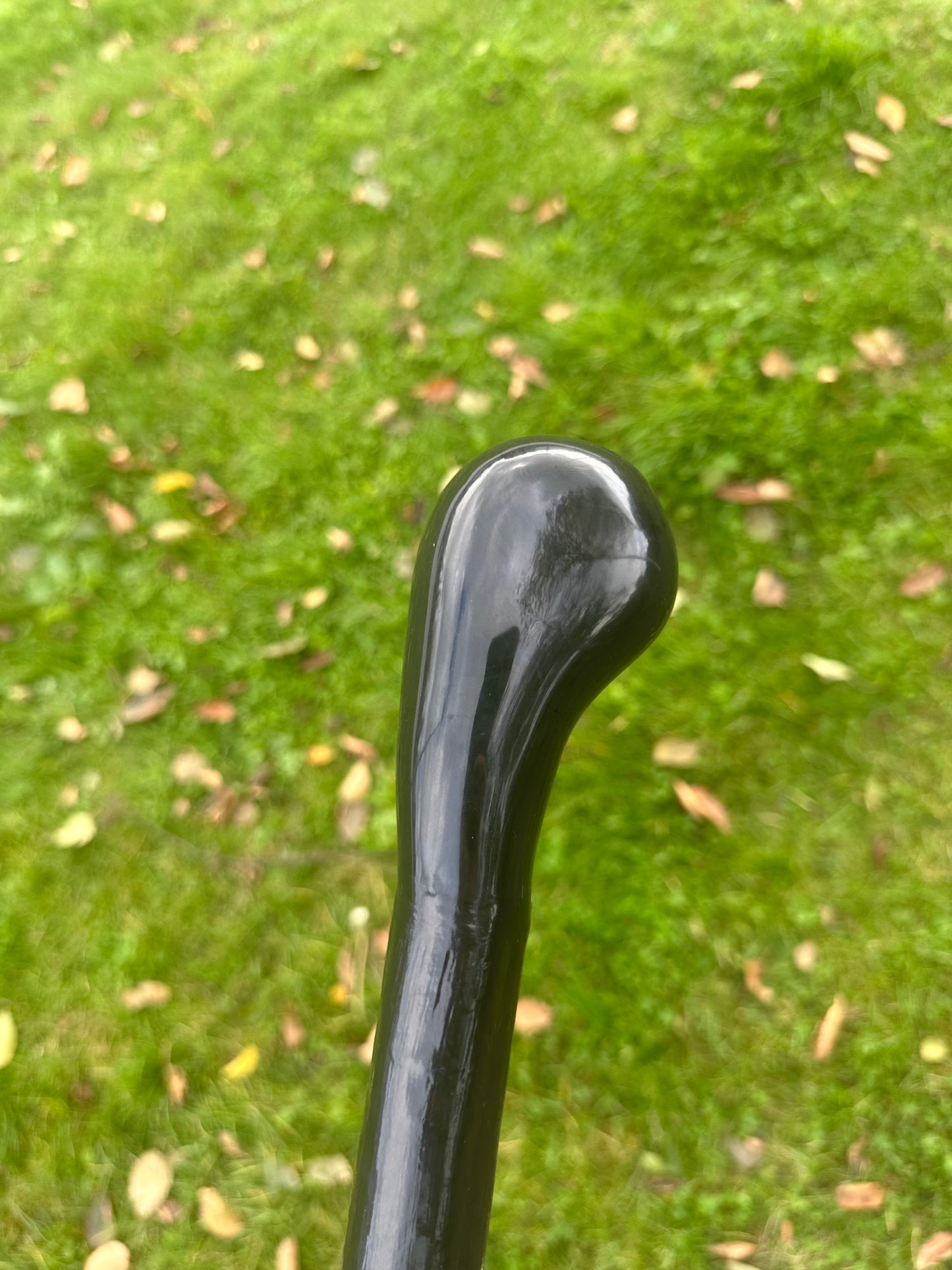 Blackthorn Walking Stick with Round Handle – Black Painted - 100 cm / 39 inches