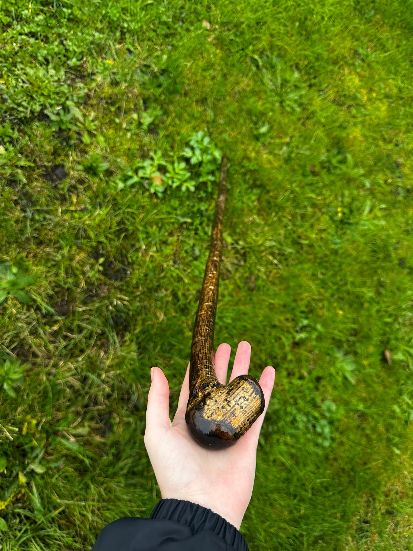 Luxury Hazel Walking Stick with Large Cylindrical Knob Head – 106 cm (41.7”)