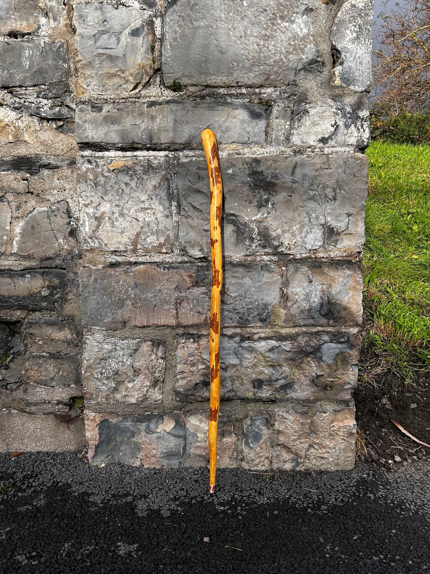Light Hazel Walking Stick with Copper End – 37” (94 cm)