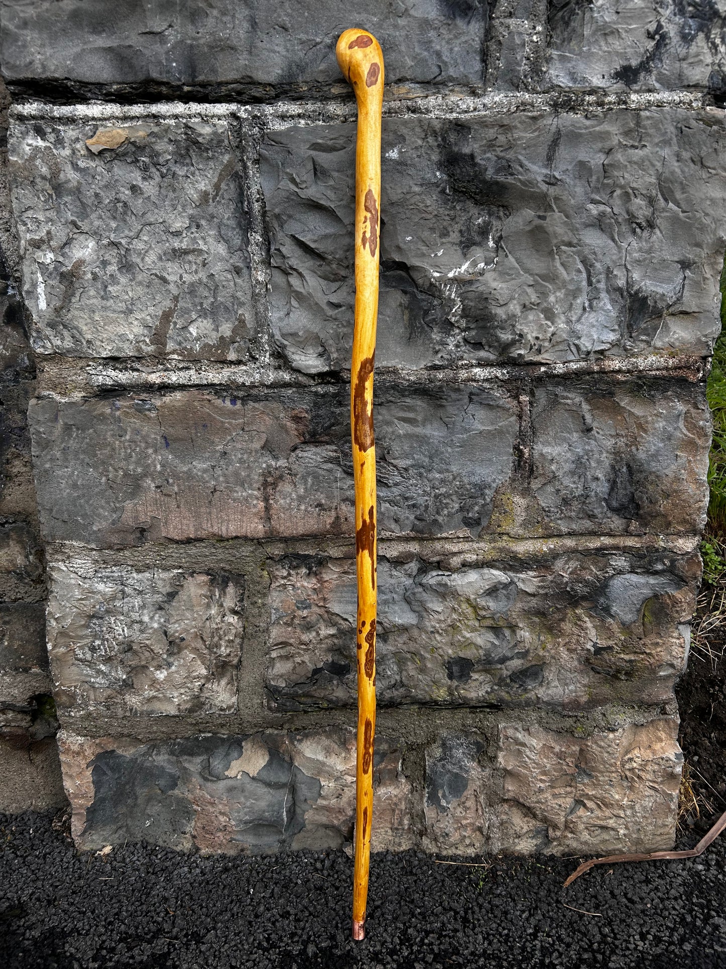 Light Hazel Walking Stick with Copper End – 37” (94 cm)