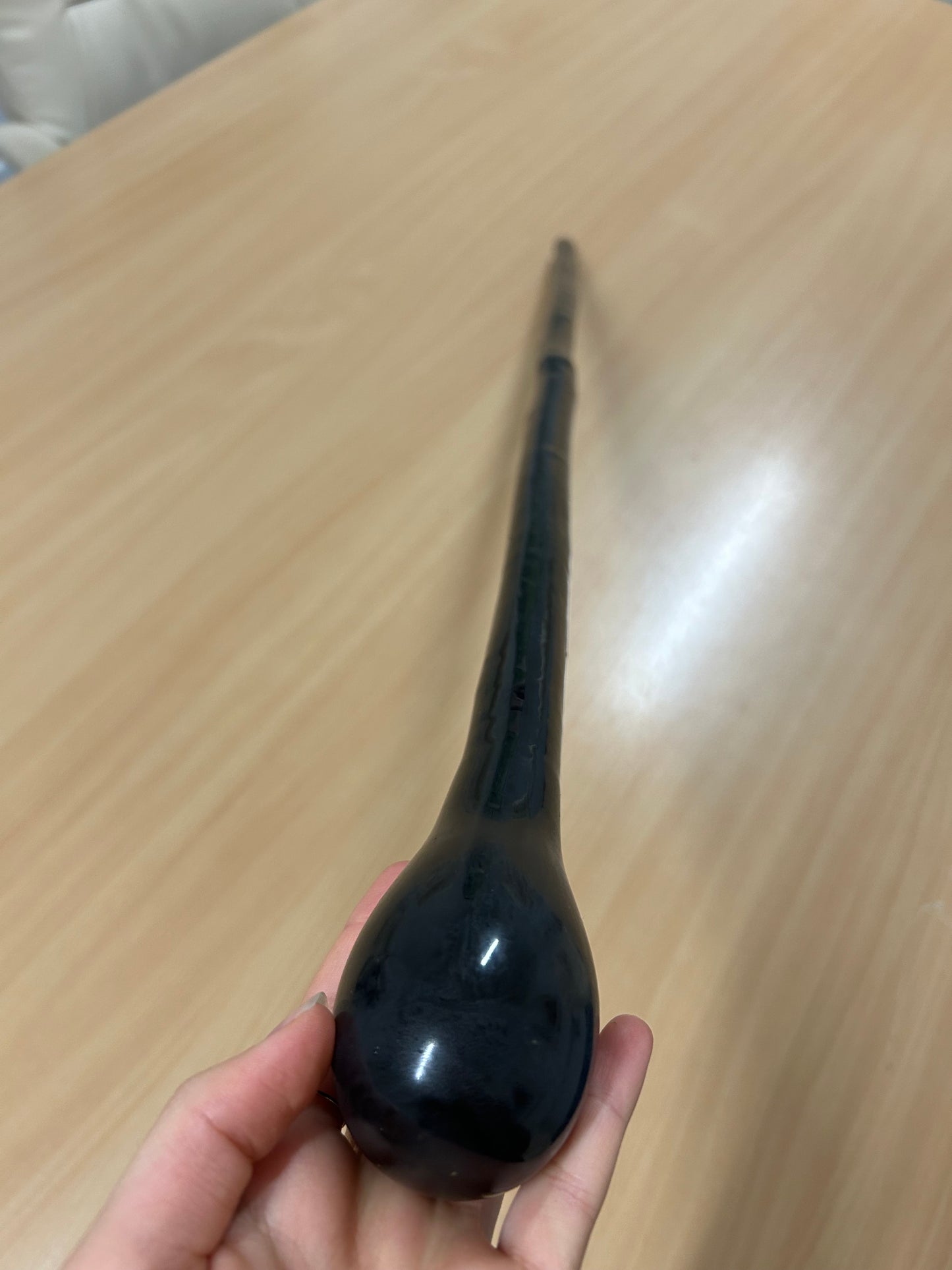 Black Painted Hazel Walking Stick with Bulb Head – 96cm