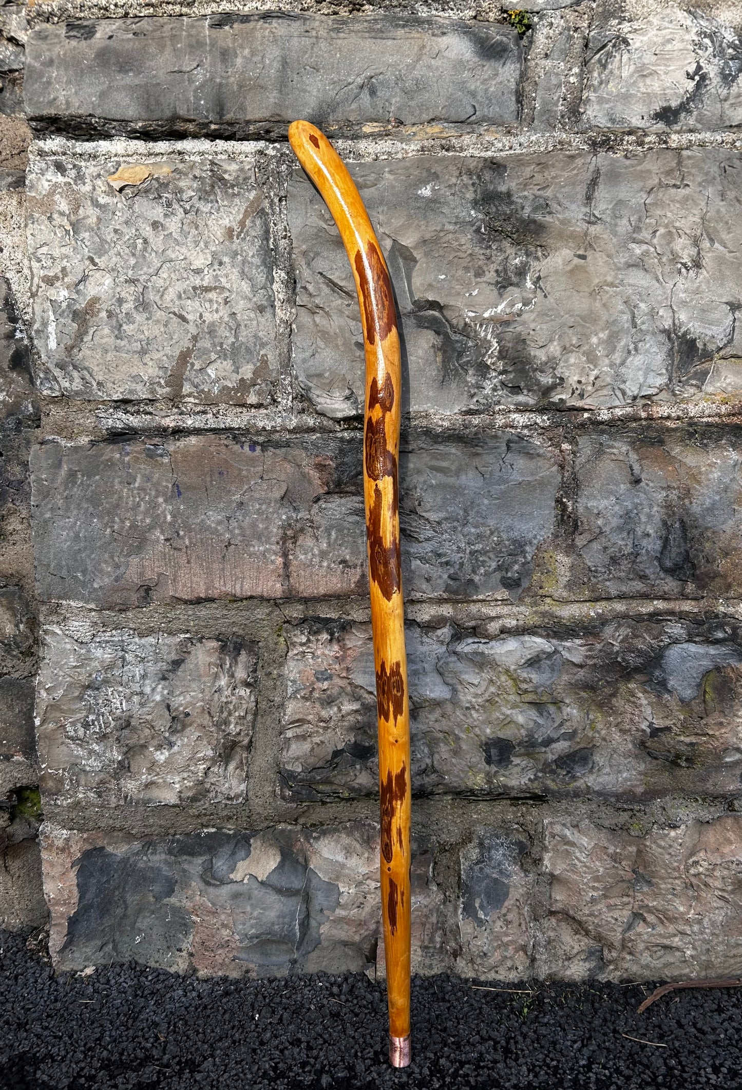Light Hazel Walking Stick with Copper End – 37” (94 cm)