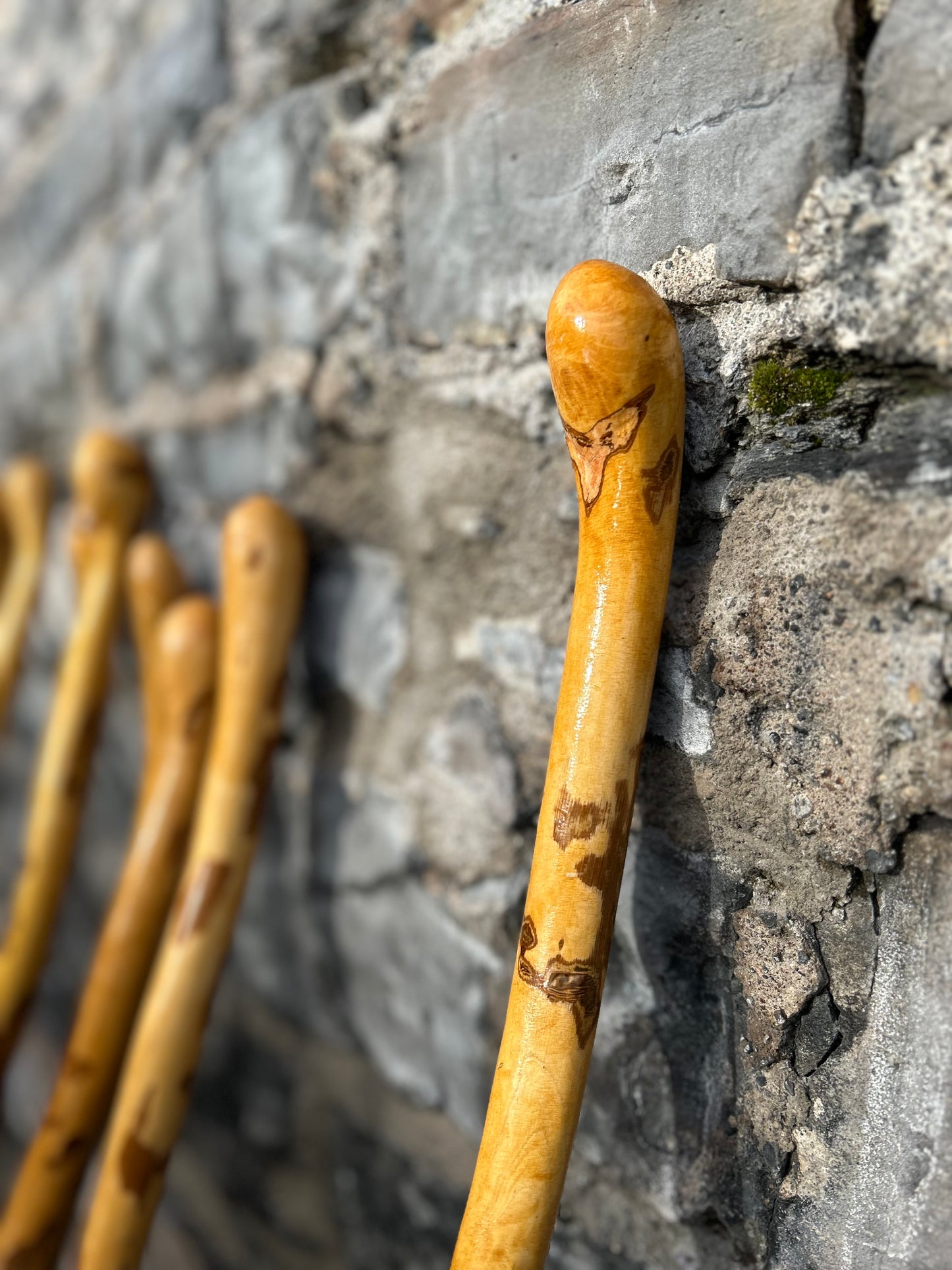 Light Hazel Walking Stick with Copper End – 37” (94 cm)