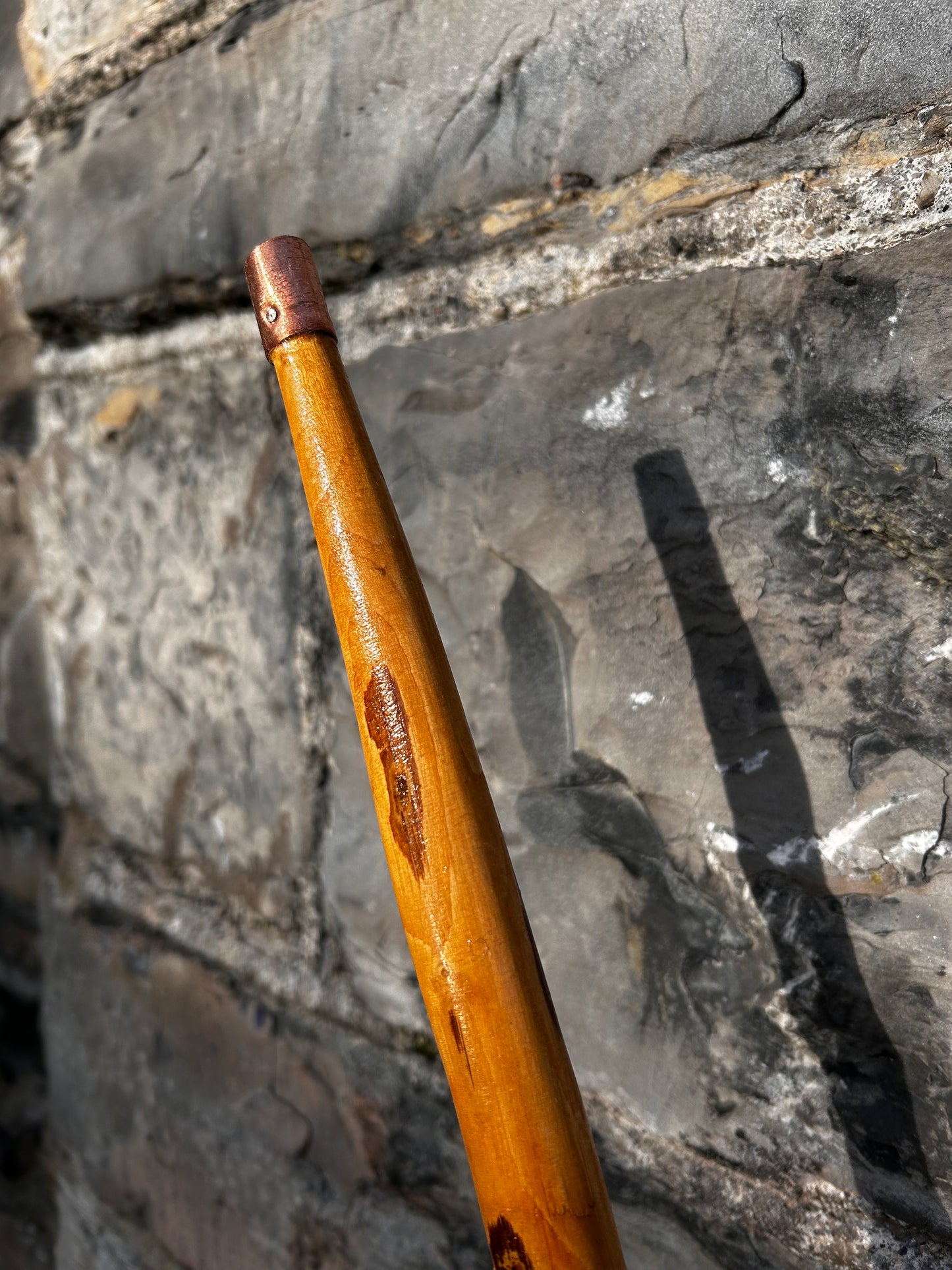 Light Hazel Walking Stick with Copper End – 37” (94 cm)