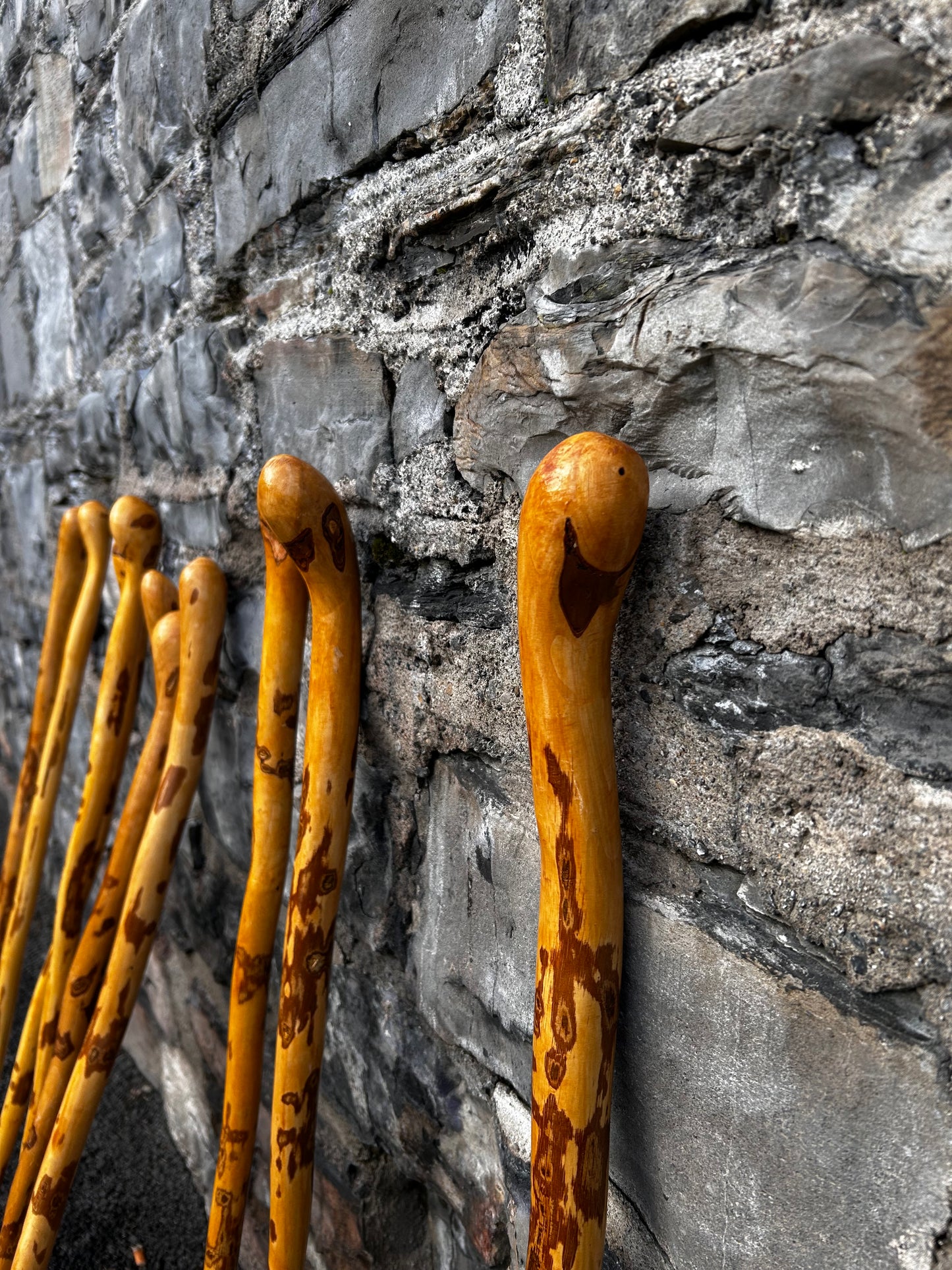 Light Hazel Walking Stick with Copper End – 37” (94 cm)