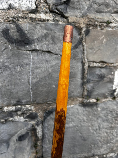 Light Hazel Walking Stick with Copper End – 37” (94 cm)