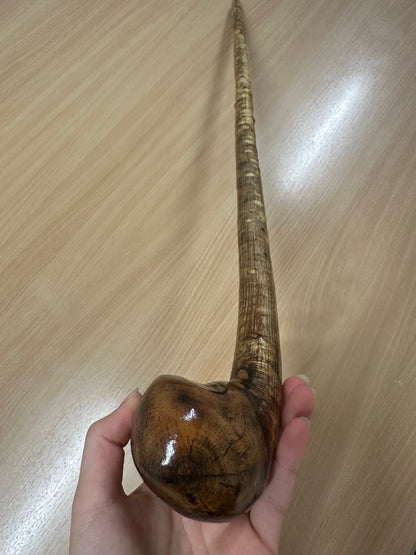 One-Piece Hazel Walking Stick with Large Round Handle – 98cm