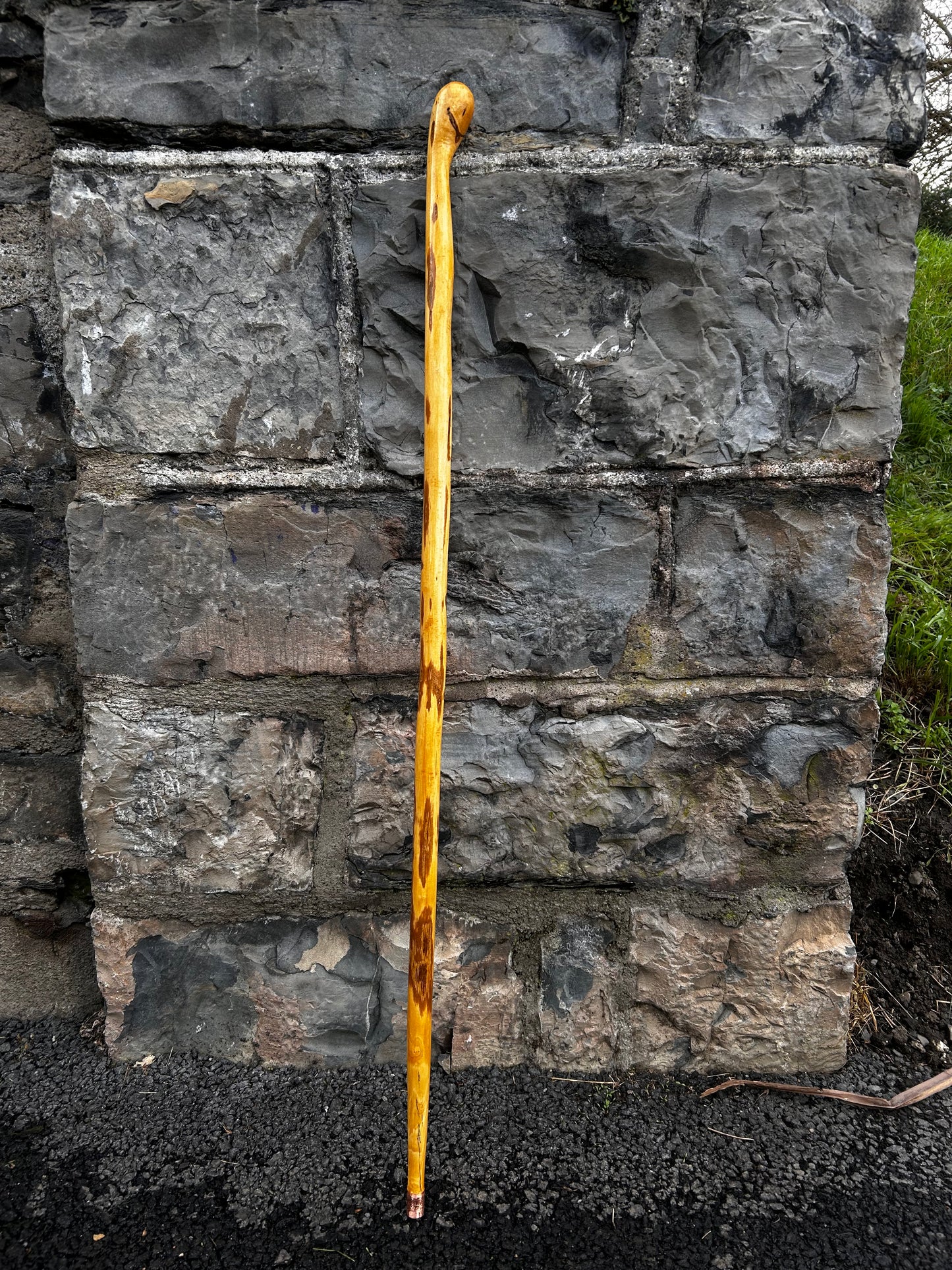 Light Hazel Walking Stick with Copper End – 37” (94 cm)