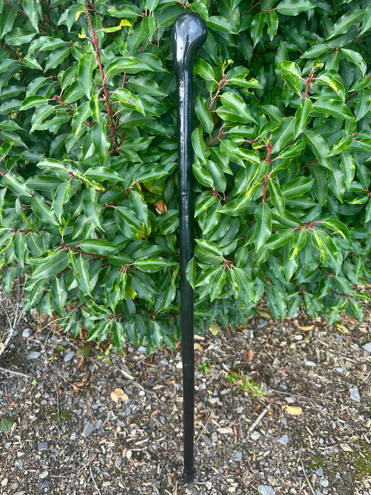 Blackthorn Walking Stick with Round Handle – Black Painted - 100 cm / 39 inches
