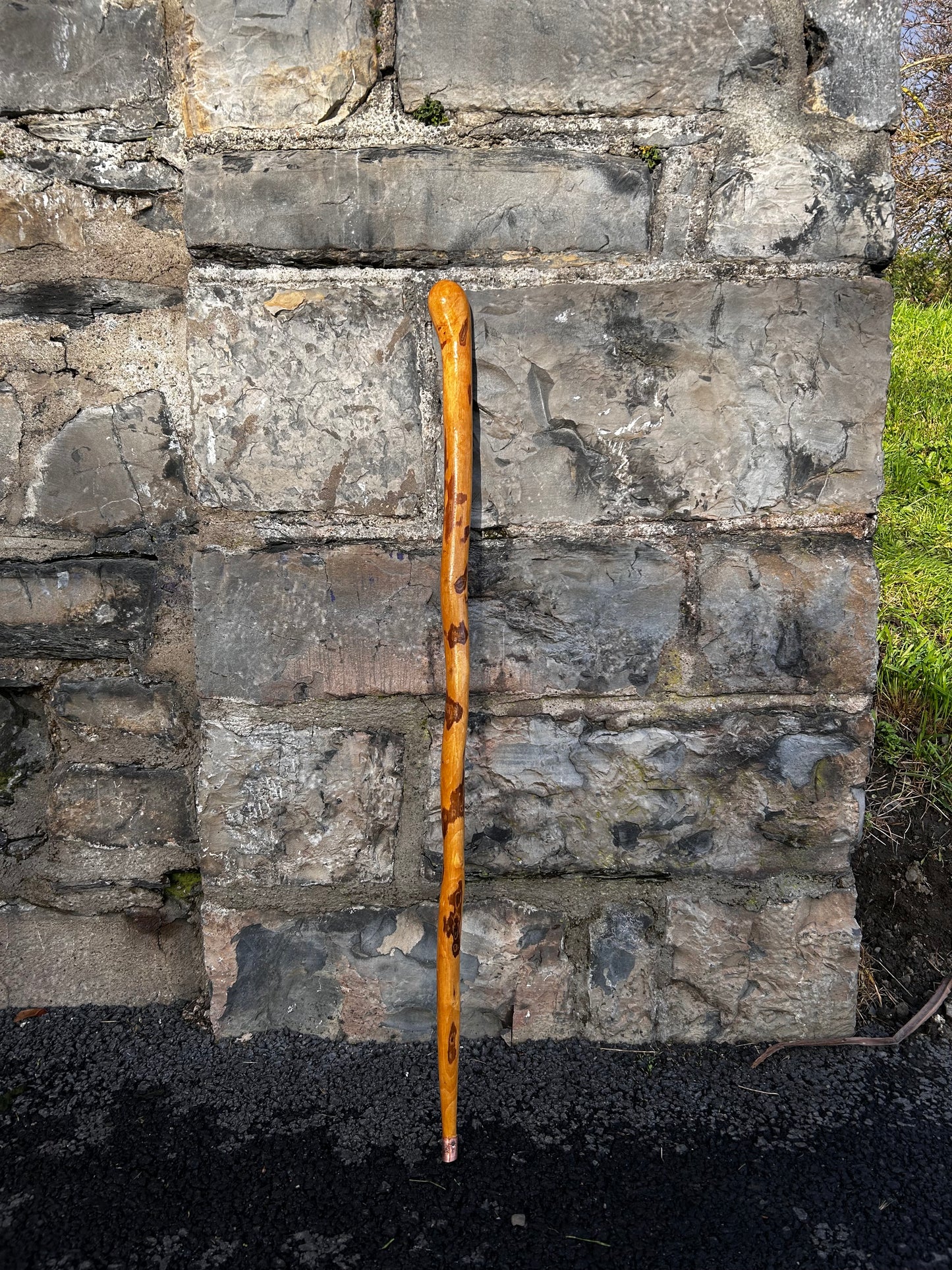 Light Hazel Walking Stick with Copper End – 37” (94 cm)