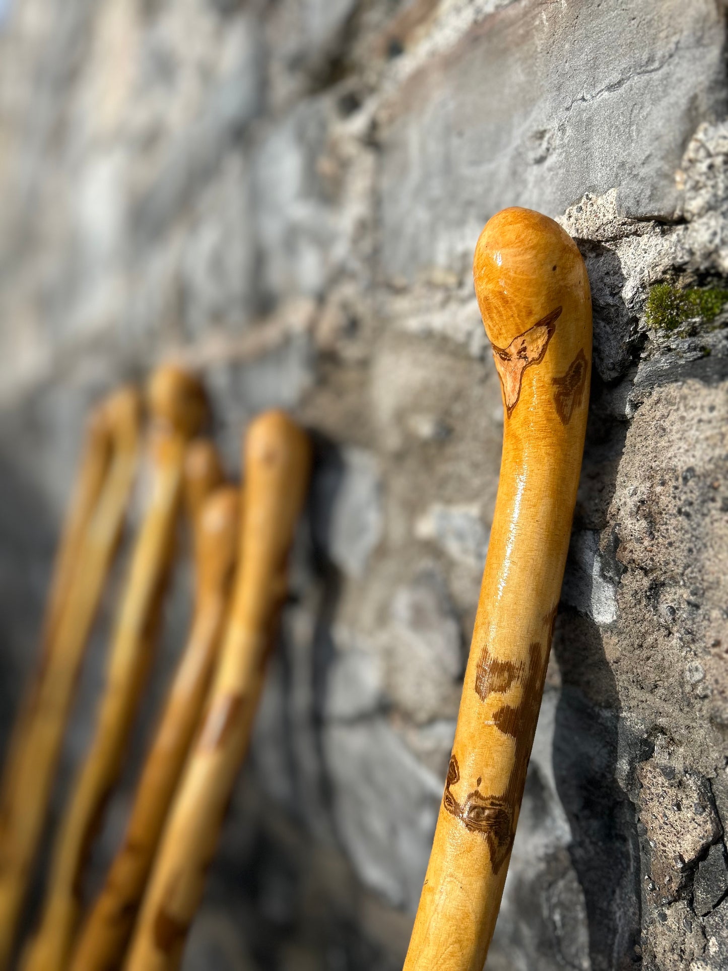 Light Hazel Walking Stick with Copper End – 37” (94 cm)