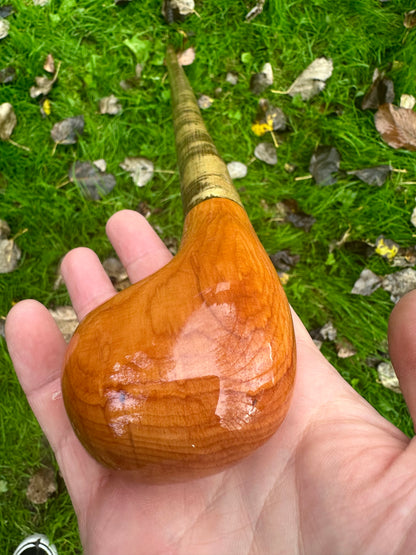 Mottled Hazel Walking Stick with Yew Head – 40”