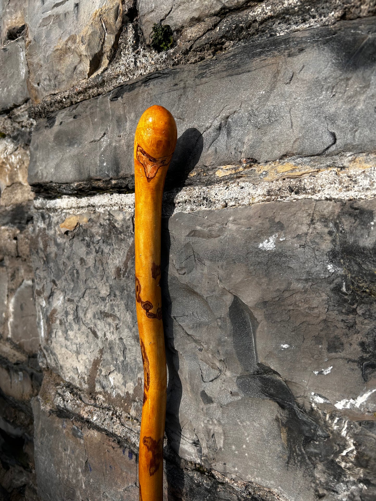 Light Hazel Walking Stick with Copper End – 37” (94 cm)