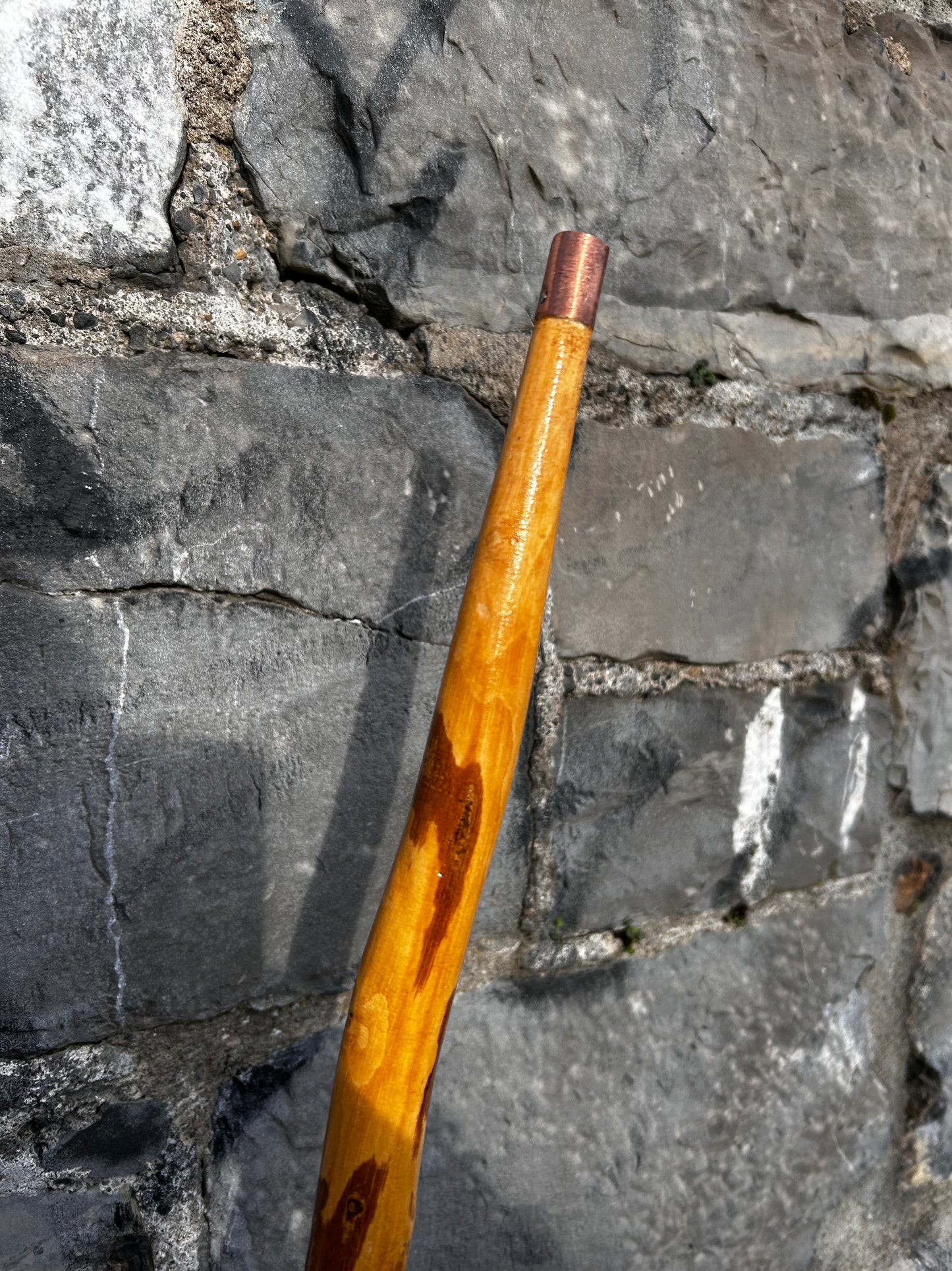 Light Hazel Walking Stick with Copper End – 37” (94 cm)