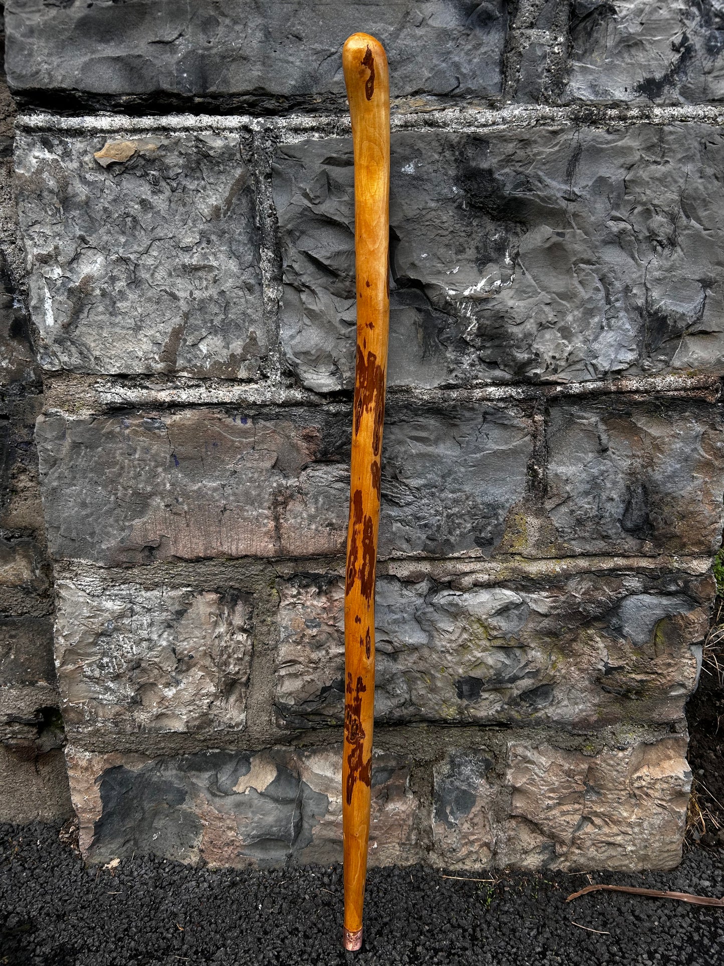 Light Hazel Walking Stick with Copper End – 37” (94 cm)