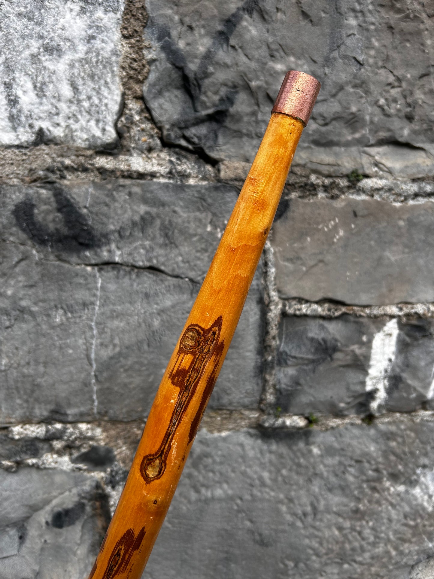 Light Hazel Walking Stick with Copper End – 37” (94 cm)