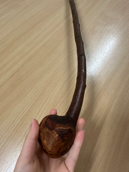 Thin Blackthorn Hiking Stick with Large Grip – 95cm