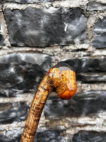 Hazel Walking Stick with Leaning Knob Head – 100 cm (39.4”)