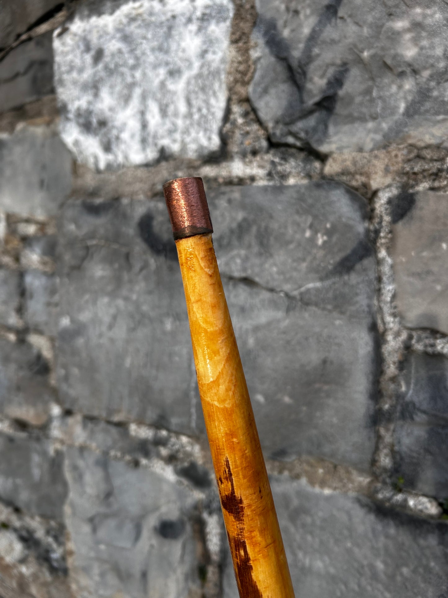 Light Hazel Walking Stick with Copper End – 37” (94 cm)