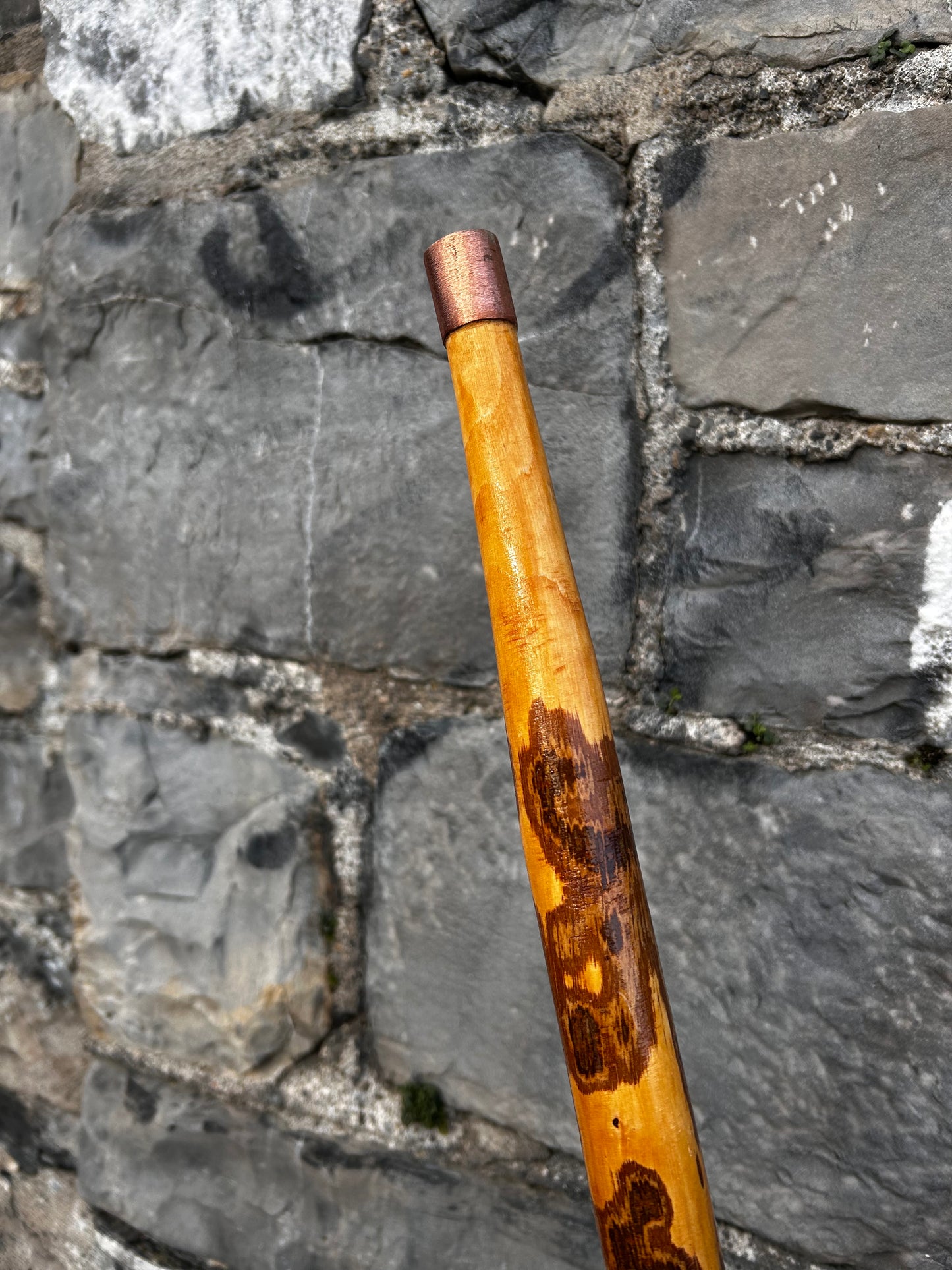 Light Hazel Walking Stick with Copper End – 37” (94 cm)