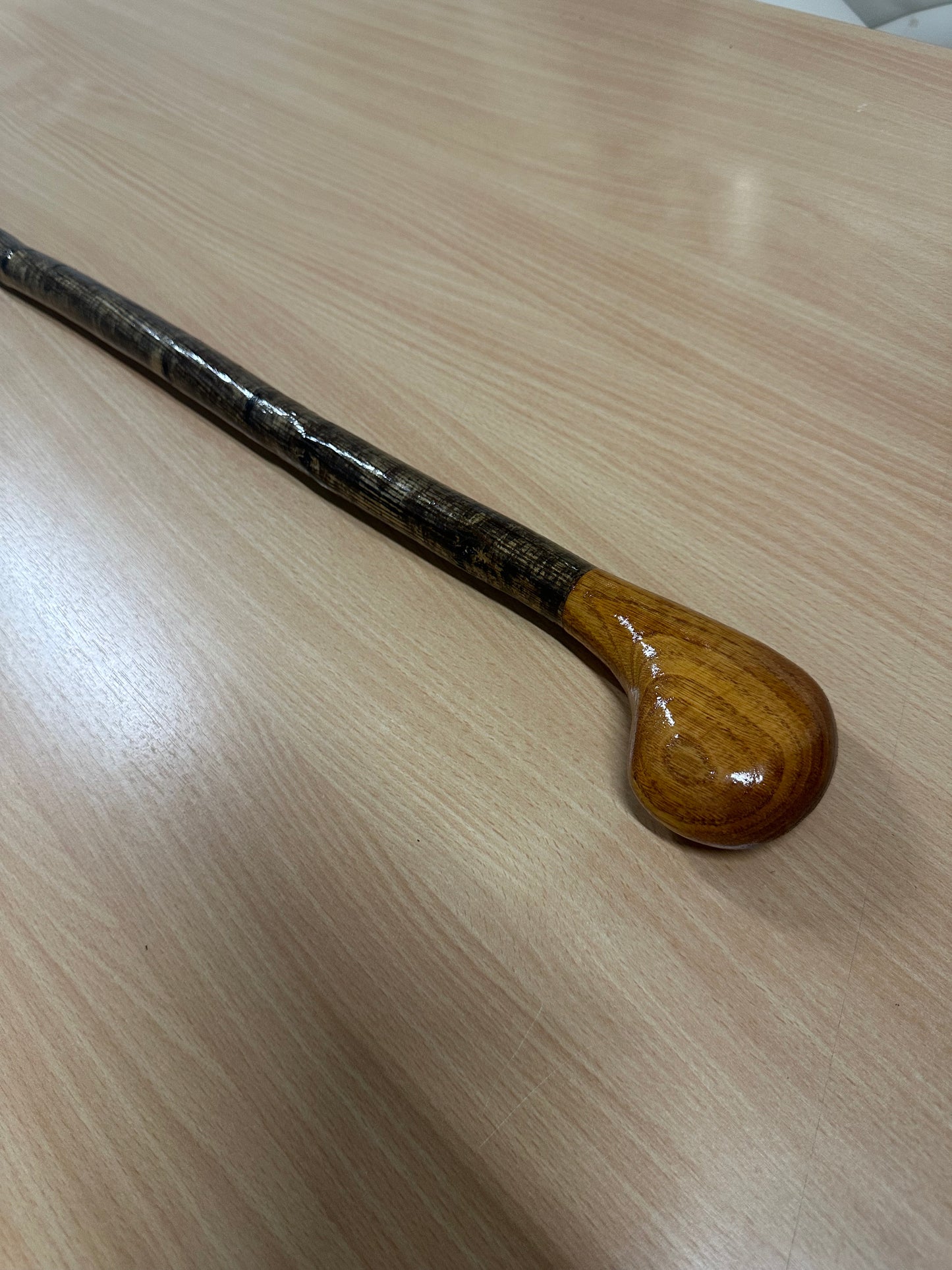 Two-Piece Hazel Walking Stick with Knob Handle – 100cm