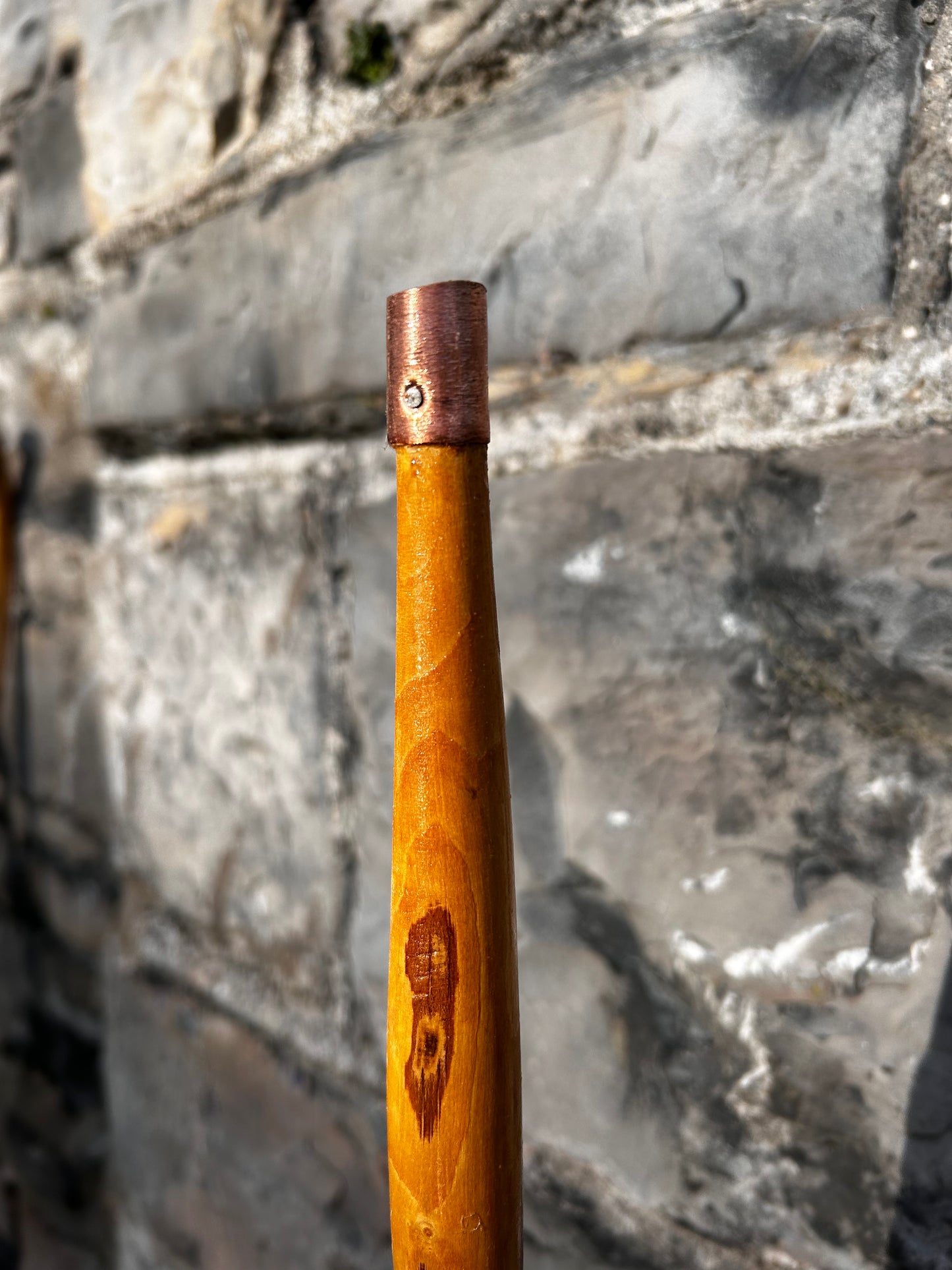 Light Hazel Walking Stick with Copper End – 37” (94 cm)