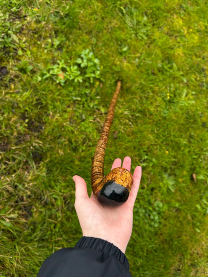 Hazel Walking Stick with Leaning Knob Head – 100 cm (39.4”)