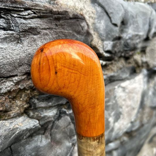 Two-Piece Hazel Walking Stick with Spalted Beech Head – 96 cm (37.8”)