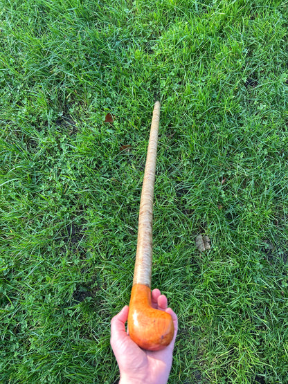 Two-Piece Hazel Walking Stick with Spalted Beech Head – 96 cm (37.8”)