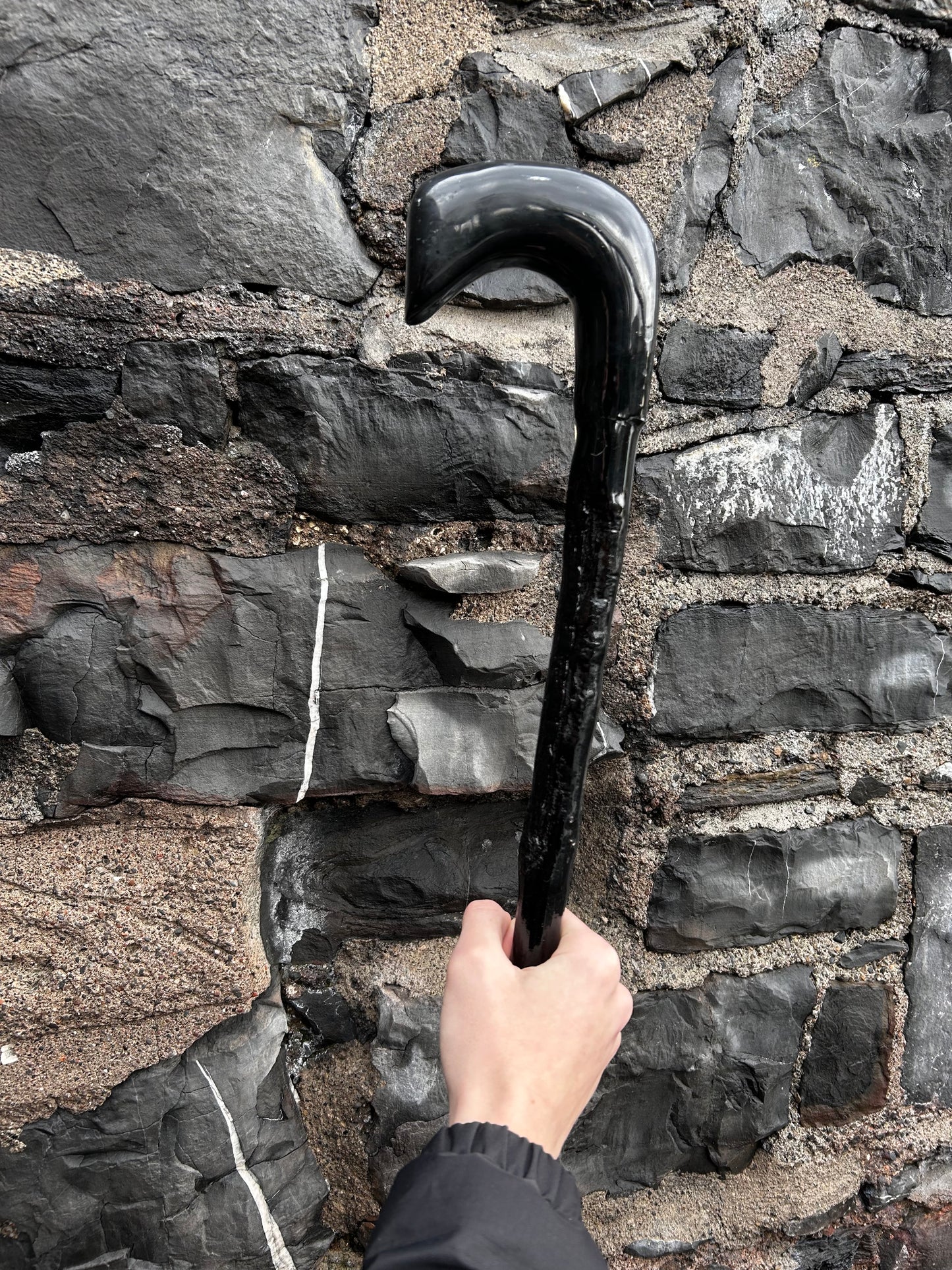 Blackthorn Walking Stick with Hazel Head – 100 cm (39”)