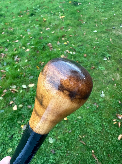 Black Hazel Walking Stick with Bulb Head – 99 cm  / 39 inches