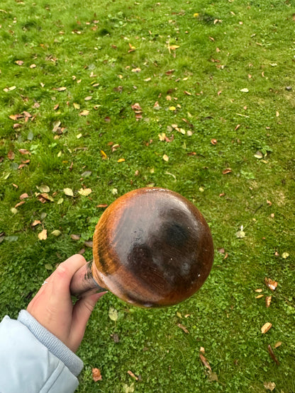 Black Hazel Walking Stick with Bulb Head – 99 cm  / 39 inches