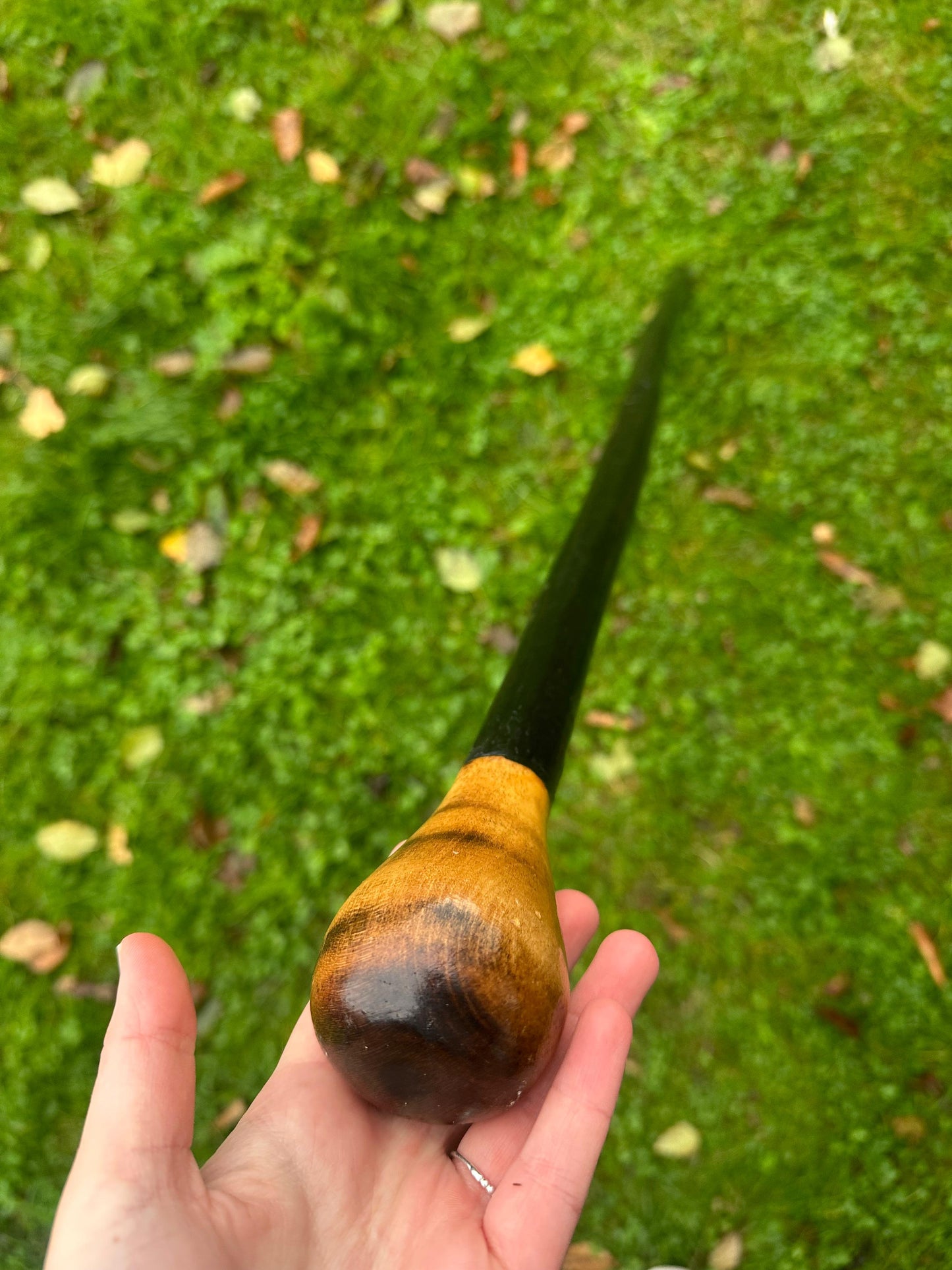 Black Hazel Walking Stick with Bulb Head – 99 cm  / 39 inches