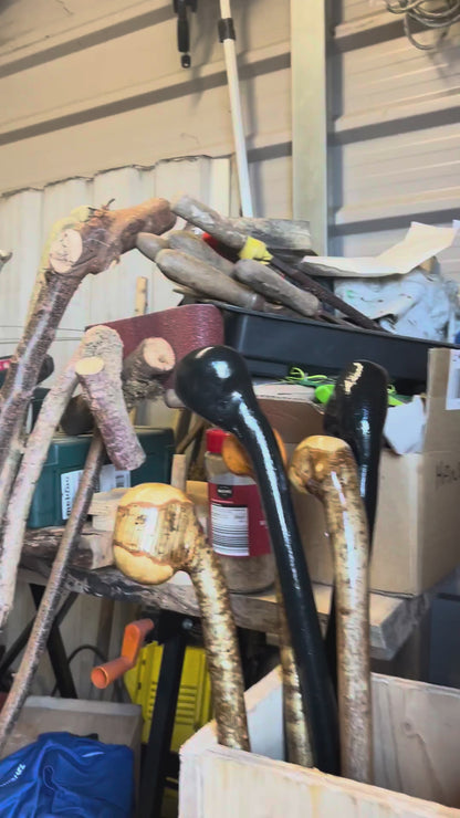 Hazel Knob Walking Stick with Natural Bark – 96 cm (37.8”)