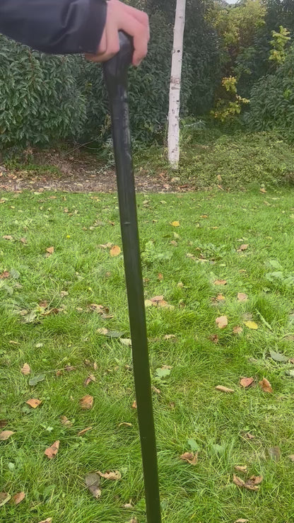 Blackthorn Walking Stick with Round Handle – Black Painted - 100 cm / 39 inches