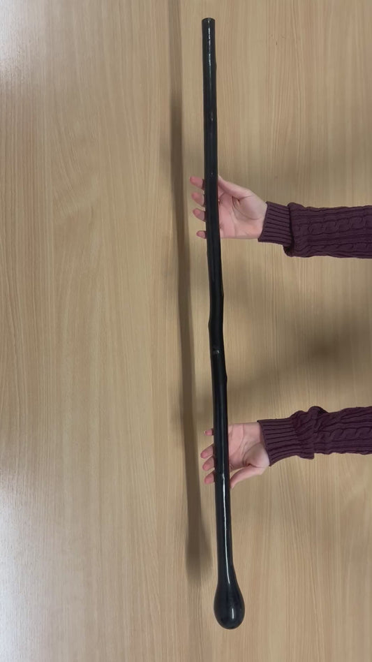Black Painted Hazel Walking Stick with Bulb Head – 96cm