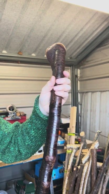 Heavy Gnarly Blackthorn Shillelagh Root Ball Stick – 98 cm (38.5”)