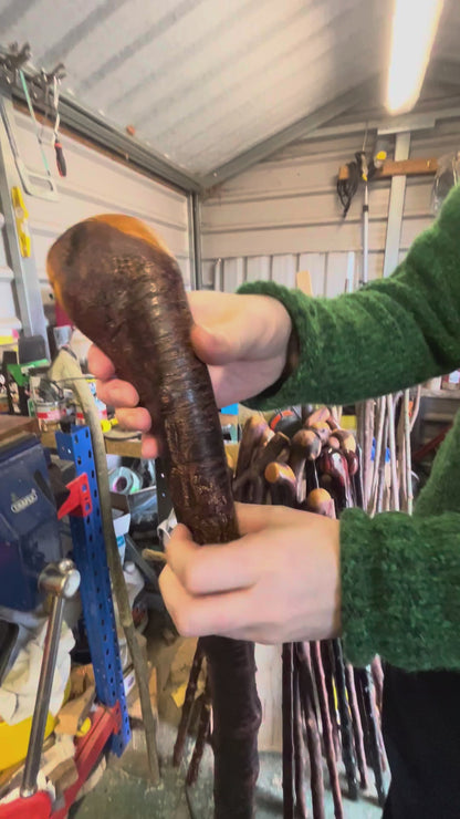 Heavy Gnarly Blackthorn Shillelagh Root Ball Stick – 98 cm (38.5”)